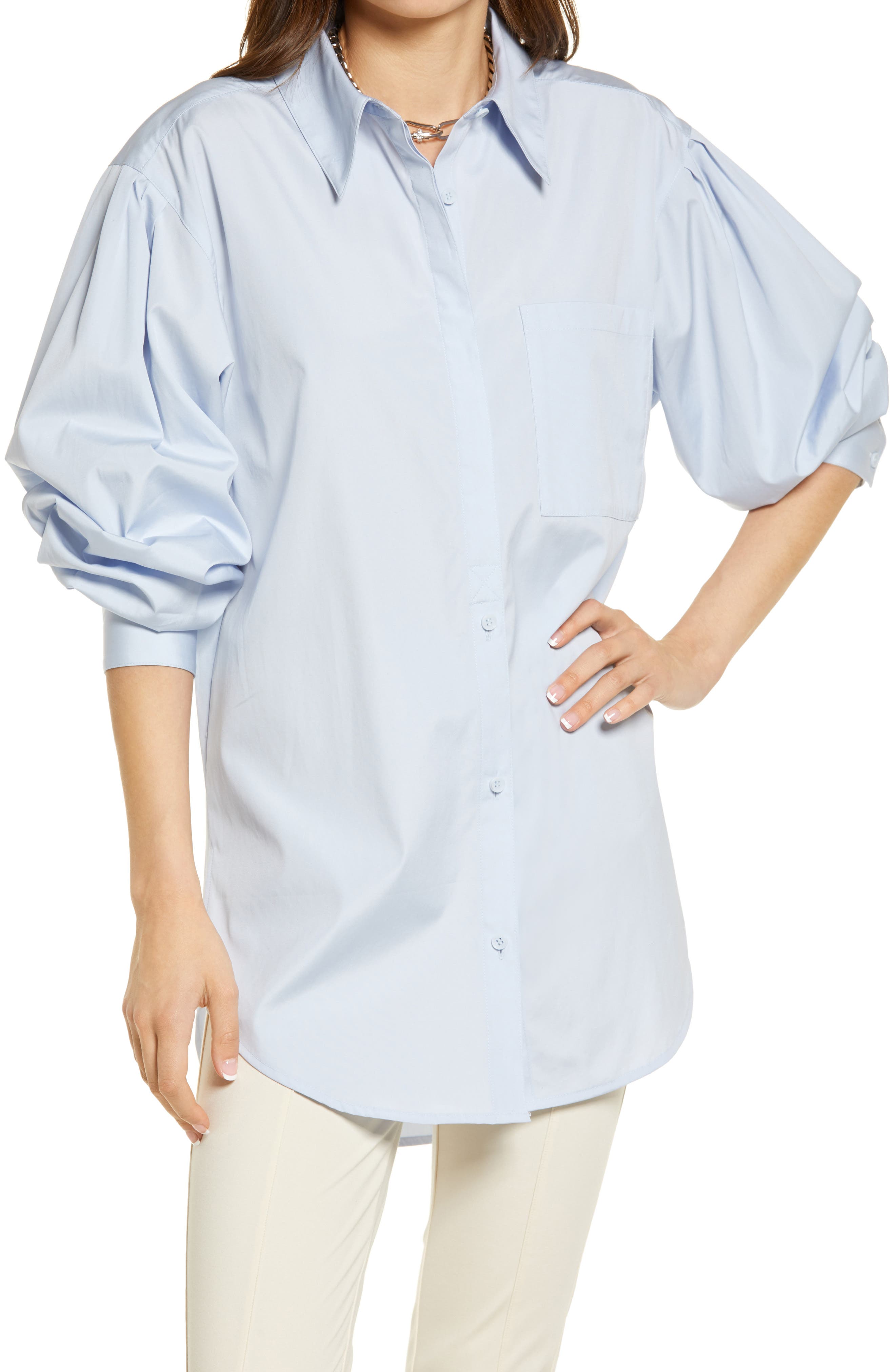 oversized long sleeve button down shirt