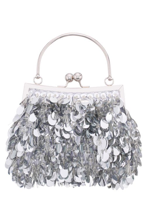 Shop Nina Fleur Frame Clutch In Silver