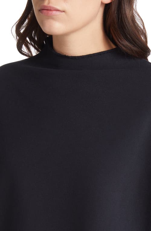 Shop Frank & Eileen Effie Funnel Neck Capelet Sweatshirt In British Royal Navy