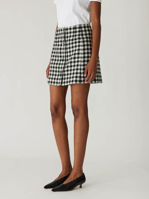 Shop Rebecca Taylor Phillipa Check Button Front Skirt In Black Combo