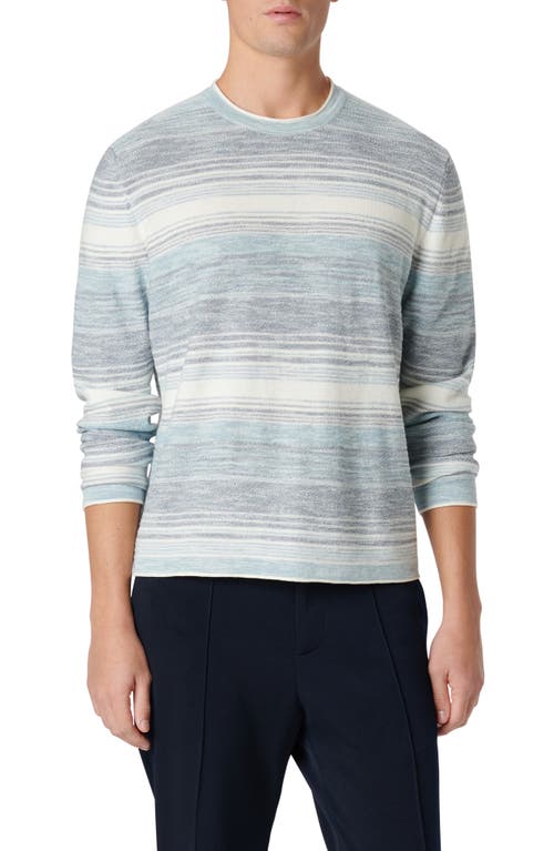 Bugatchi Stripe Crewneck Cotton Sweater at Nordstrom,