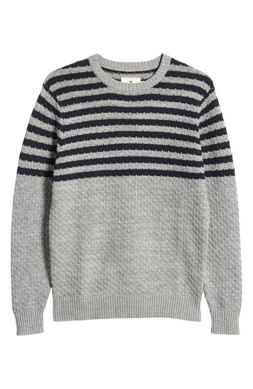 Shop The Normal Brand Cotton Piqué Sweater In Grey/navy