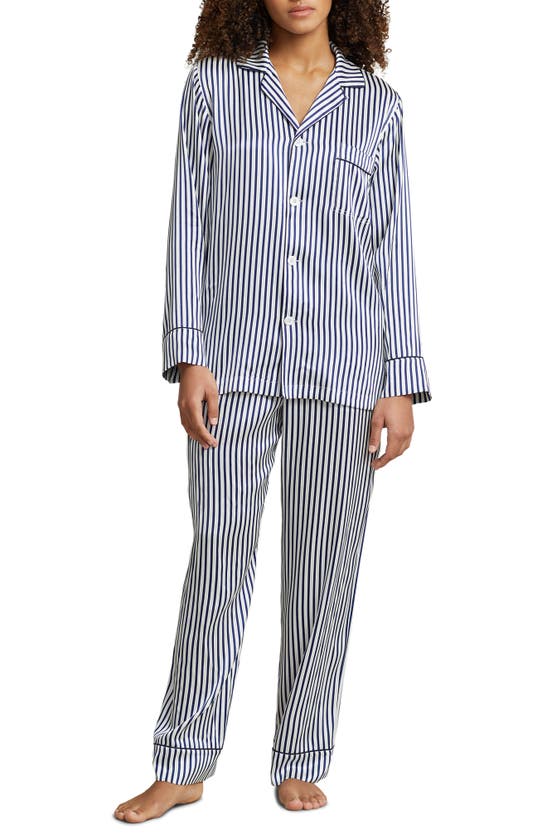 Polo Ralph Lauren Stripe Stretch Silk Pajamas In Cabana Stripe | ModeSens