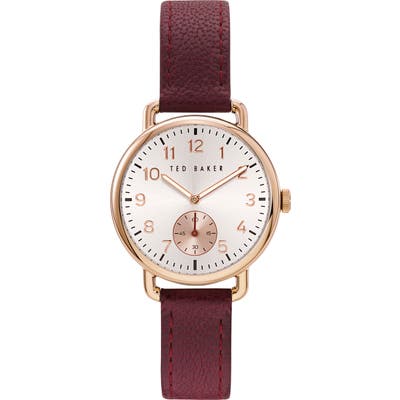 Ted Baker London Hannahh Sub-Eye Leather Strap Watch,