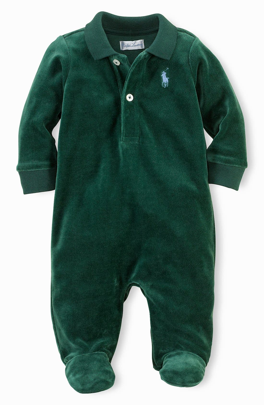 Ralph Lauren Velour Footie (Baby Boys) Nordstrom