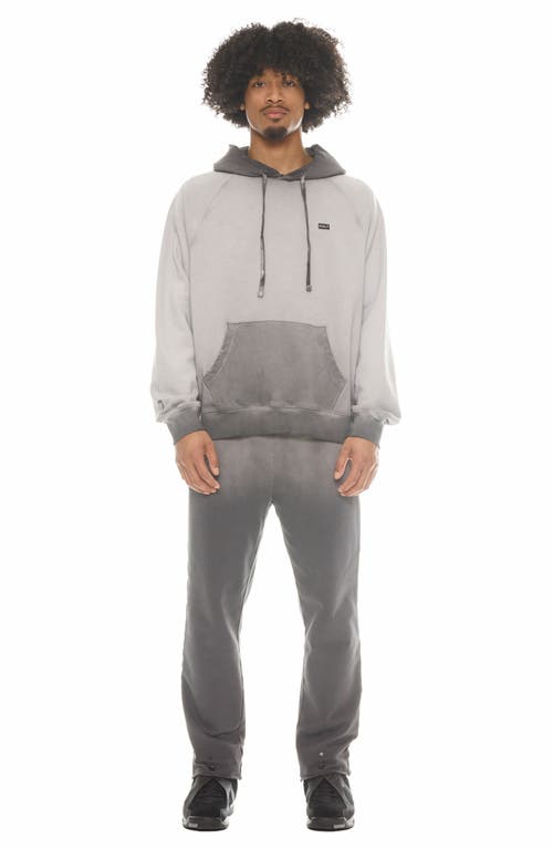 Cult Of Individuality Distressed Two-tone Hoodie In Vintage Charcoal