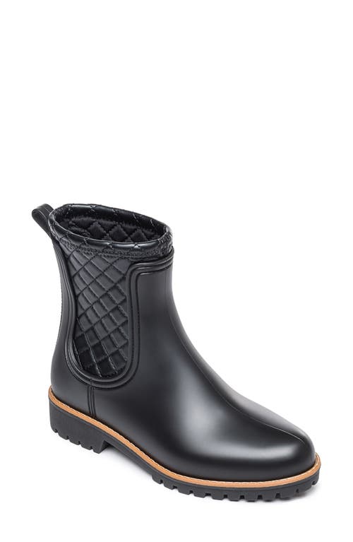 BERNARDO FOOTWEAR Zora Waterproof Quilted Rain Boot in Black Pvc