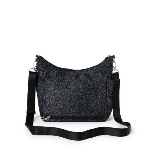 Shop Baggallini Modern Everywhere Hobo Crossbody Bag With Wristlet In Midnight Blossom