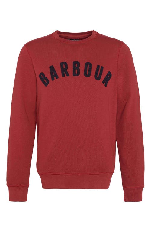 Shop Barbour Logo Graphic Cotton Blend Sweatshirt In Highland Red