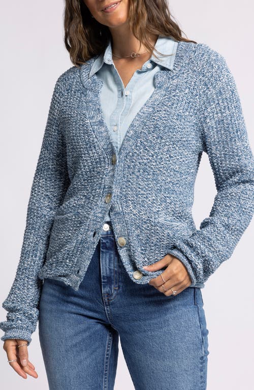 Shop Thread & Supply Hope Marled Cotton Cardigan In Marled Denim