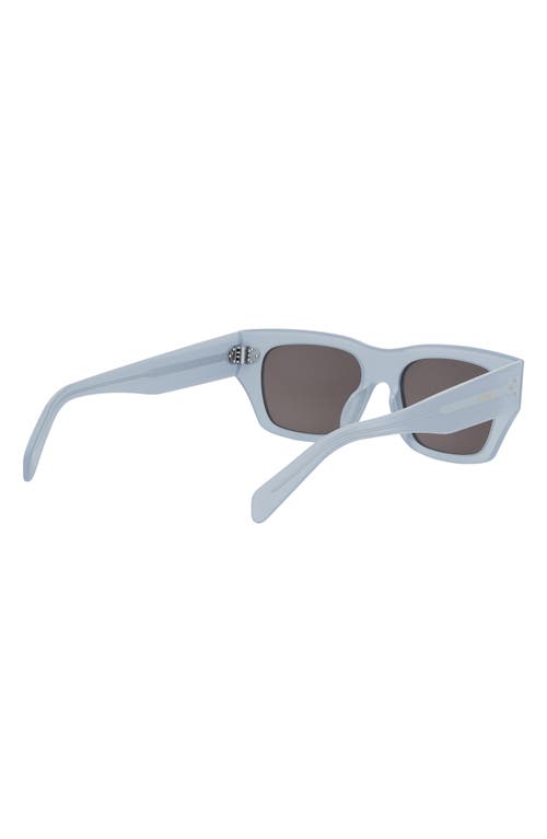 Celine Geometric 3 Dots 53mm Sunglasses In Shiny Light Blue/smoke