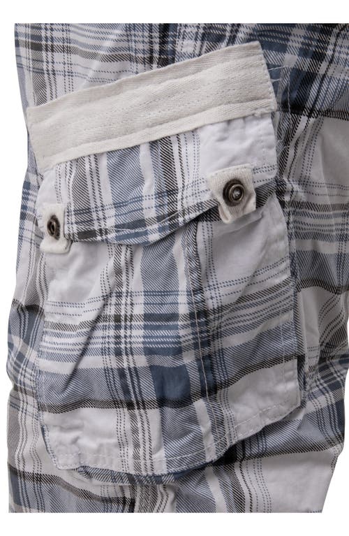 X-ray Xray Belted Cargo Shorts In Plaid Blue/white