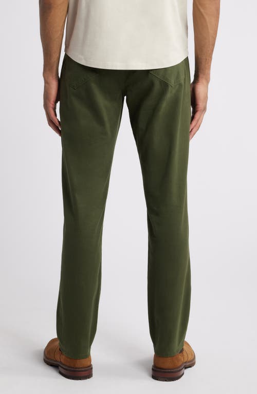 Shop Johnston & Murphy Straight Leg Stretch Pima Cotton Pants In Olive