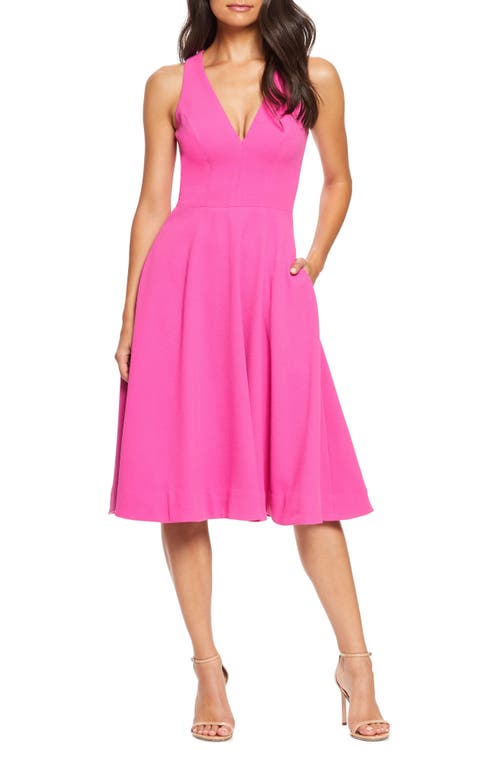 Dress the Population Catalina Fit & Flare Cocktail Bright Fuchsia at Nordstrom,