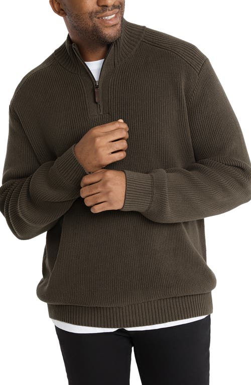 Johnny Bigg Patrick Quarter Zip Sweater in Khaki