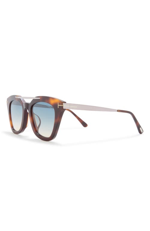 Shop Tom Ford 49mm Cat Eye Sunglasses In Blonde Havana/gradient Green
