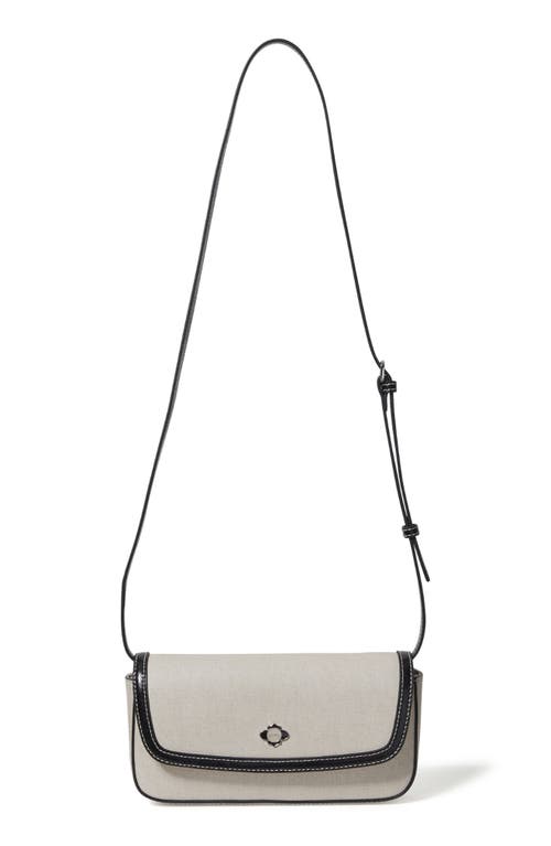 Oryany Moroccan Denim Print Leather Crossbody Phone Wallet In Vanilla Cream