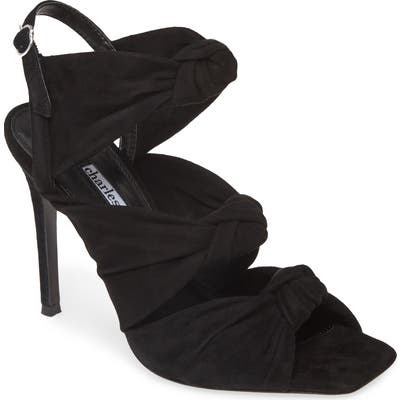Charles David Vinnie Knotted Slingback Stiletto Sandal- Black