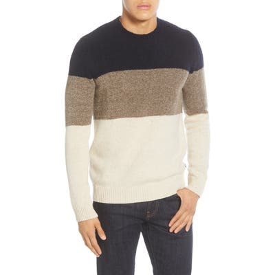 Nn07 Ed Block 6370 Crewneck Wool Blend Sweater, Blue