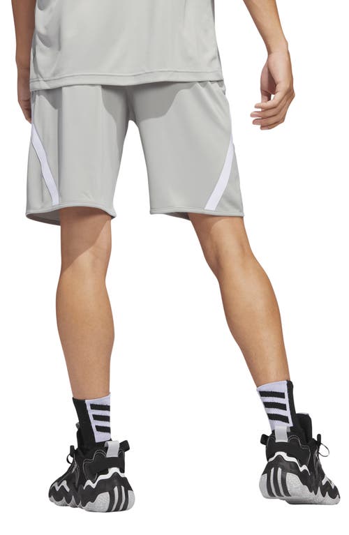 Shop Adidas Originals Adidas Pro Block Basketball Shorts In Metal Grey/white