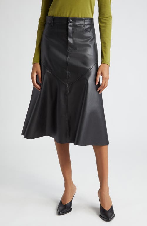Proenza Schouler White Label Jesse A-Line Faux Leather Skirt Black at Nordstrom,