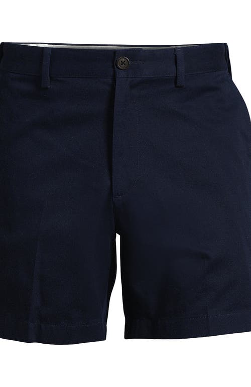 Lands' End Comfort Waist 6" No Iron Chino Shorts In Radiant Navy