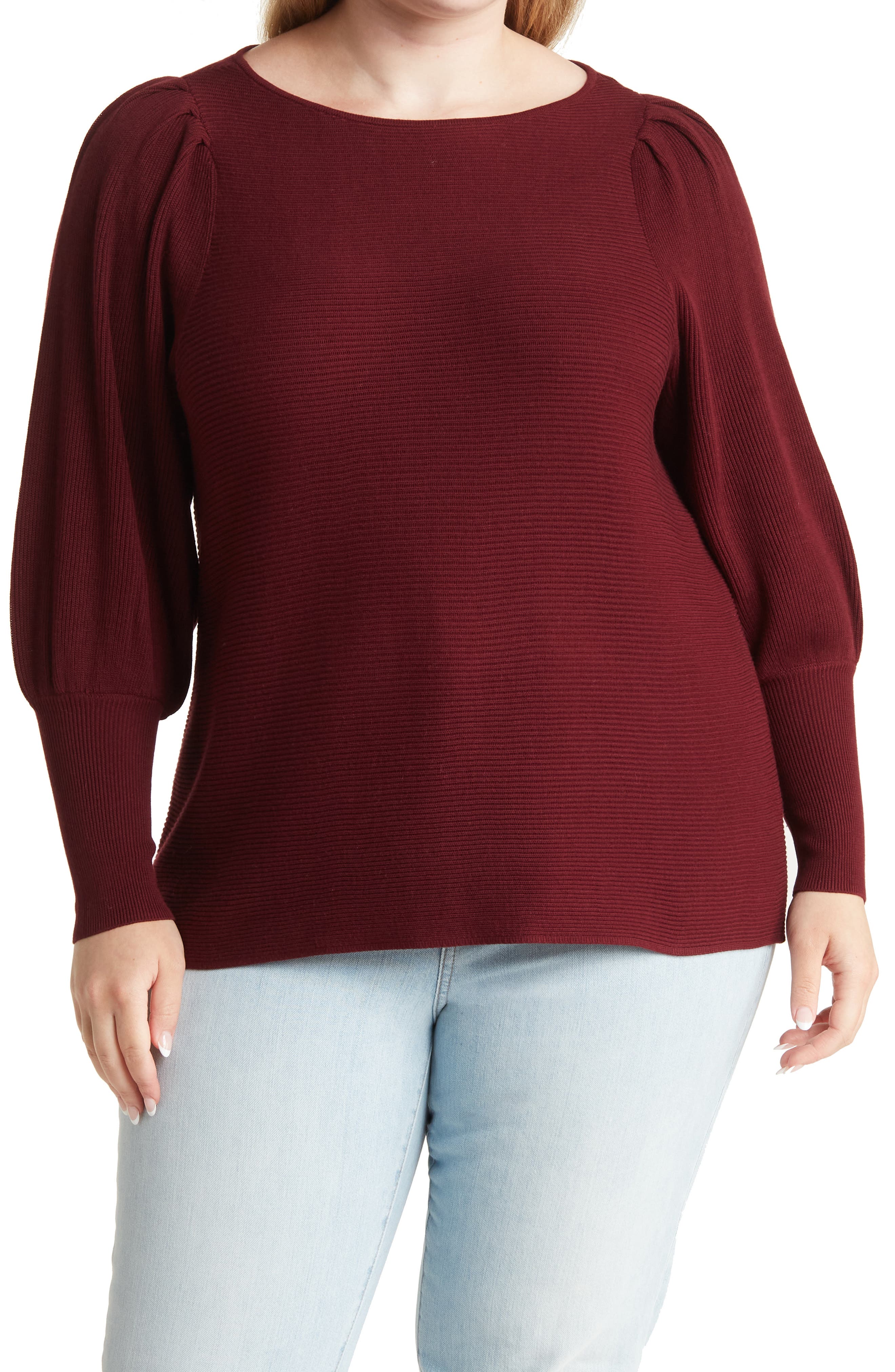 Women's Burgundy Plus Size Sweaters 