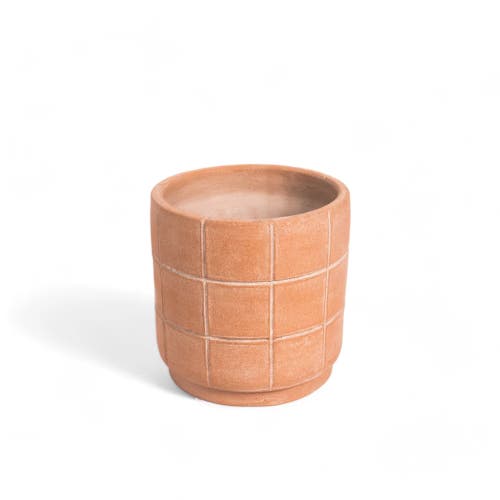 Meso Goods Grid Terracotta Planter In Natural