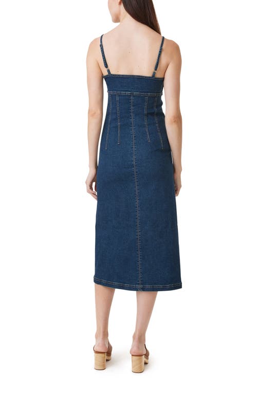 Shop Habitual Button-up Denim Midi Dress In Tide