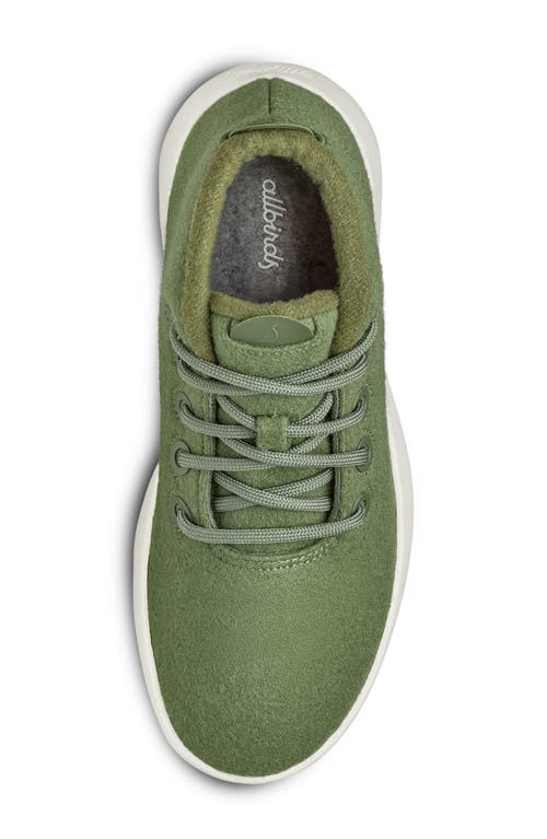 Shop Allbirds Mizzle Wool Runner Up Sneaker In Thunder Green/natural White