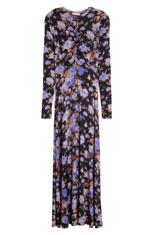 Shop Ulla Johnson Naia Floral Long Sleeve Maxi Dress In Iris