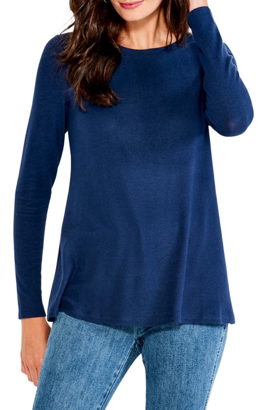 Nic + Zoe Sweet Dreams Knit Top In Dark Indigo