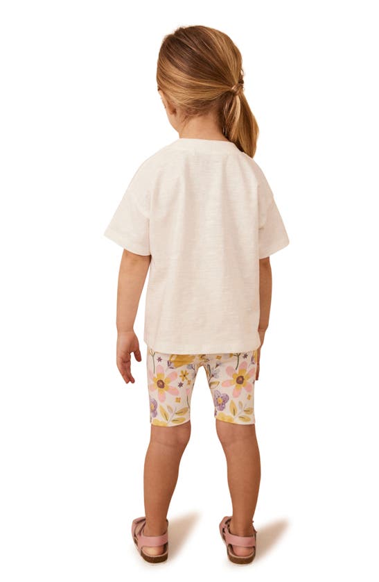 Shop Next Kids' Flower Graphic T-shirt & Leggings Set In Natural