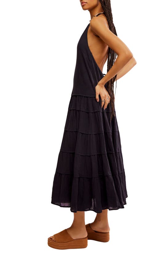 Shop Free People Somewhere Sunny Halter Midi Dress In Black