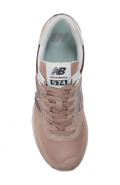 Shop New Balance 574 Sneaker In Flat Taupe/rich Oak