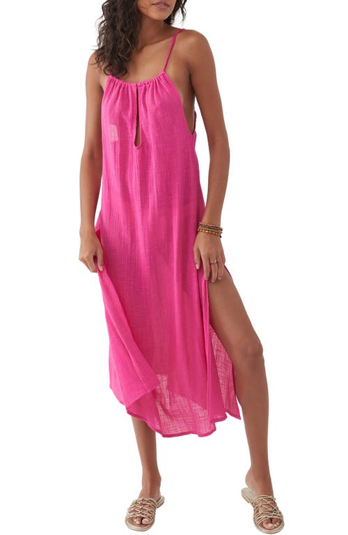 O'Neill Theresa Tie Strap Midi Dress in Barbie Pink