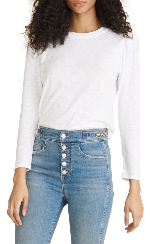 Veronica Beard Mason Long Sleeve T-shirt In White
