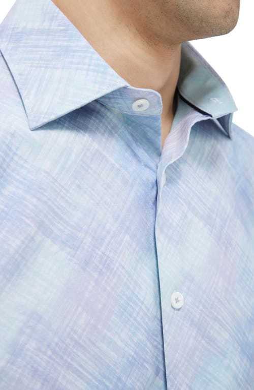 Shop Bugatchi Jimmy Ooohcotton® Print Button-up Shirt In Sage