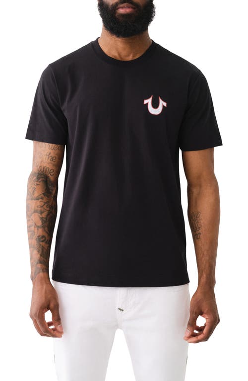 Vintage Cotton Graphic T-Shirt in Jet Black