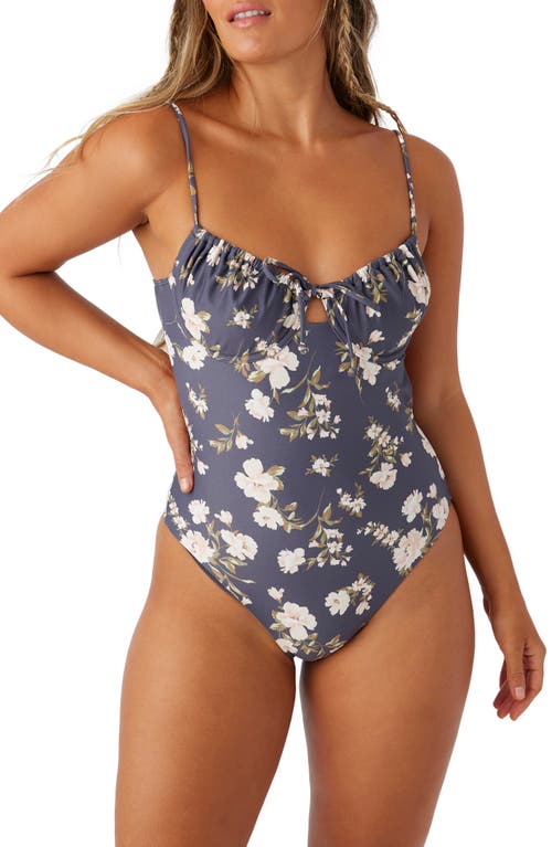 Shop O'neill Kendra Floral Kailua Underwire One-piece Swimsuit In Periscope