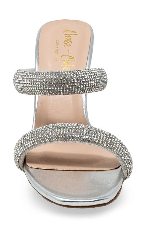 Chase & Chloe Chase And Chloe Slip-on Slide Sandal In Silver Metallic