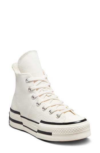 Shop Converse Chuck Taylor® All Star® 70 Plus High Top Platform Sneaker In Egret/black/egret