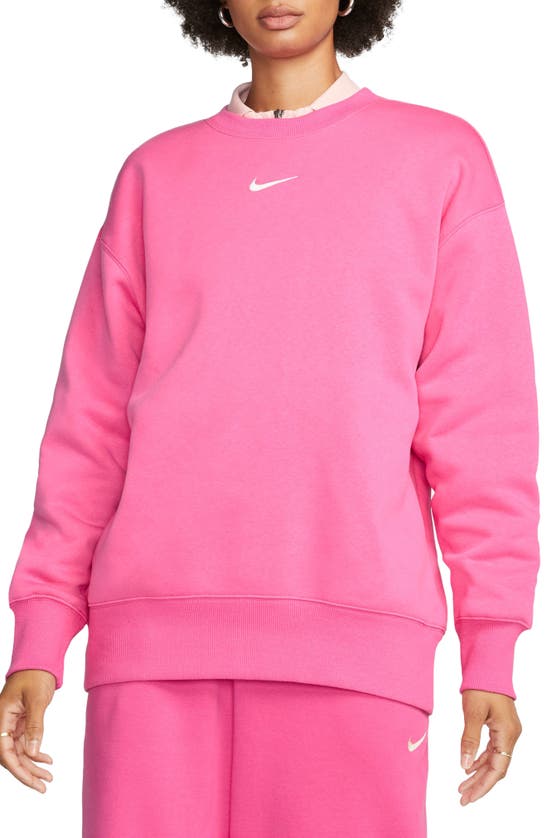 Nike Women's  Sportswear Phoenix Fleece Oversized Crewneck Sweatshirt In Pink