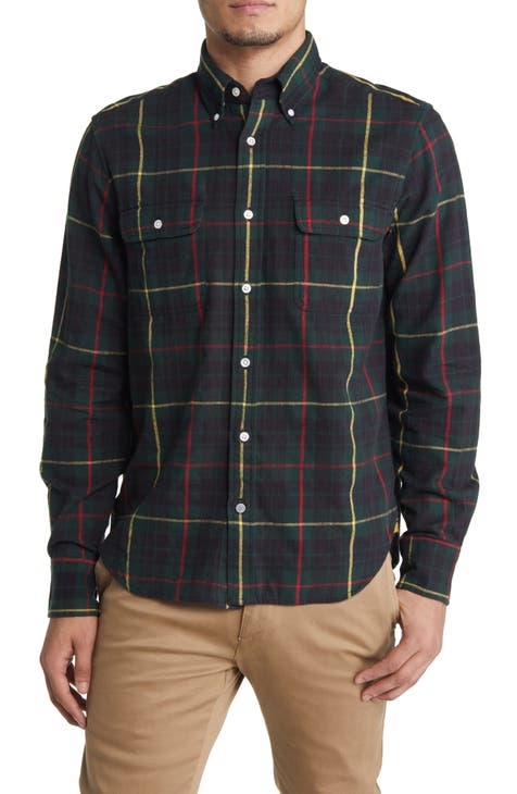 Red and Grey Plaid Shirt for Men | Boston Traders M / Red and Grey