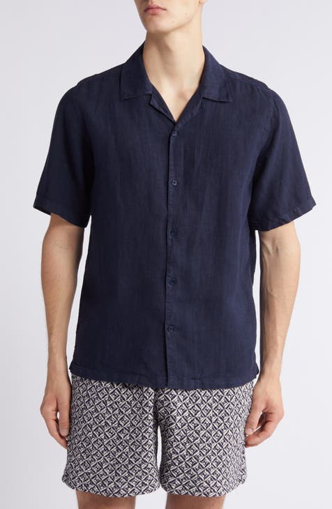 Julio 5706 Solid Linen Camp Shirt