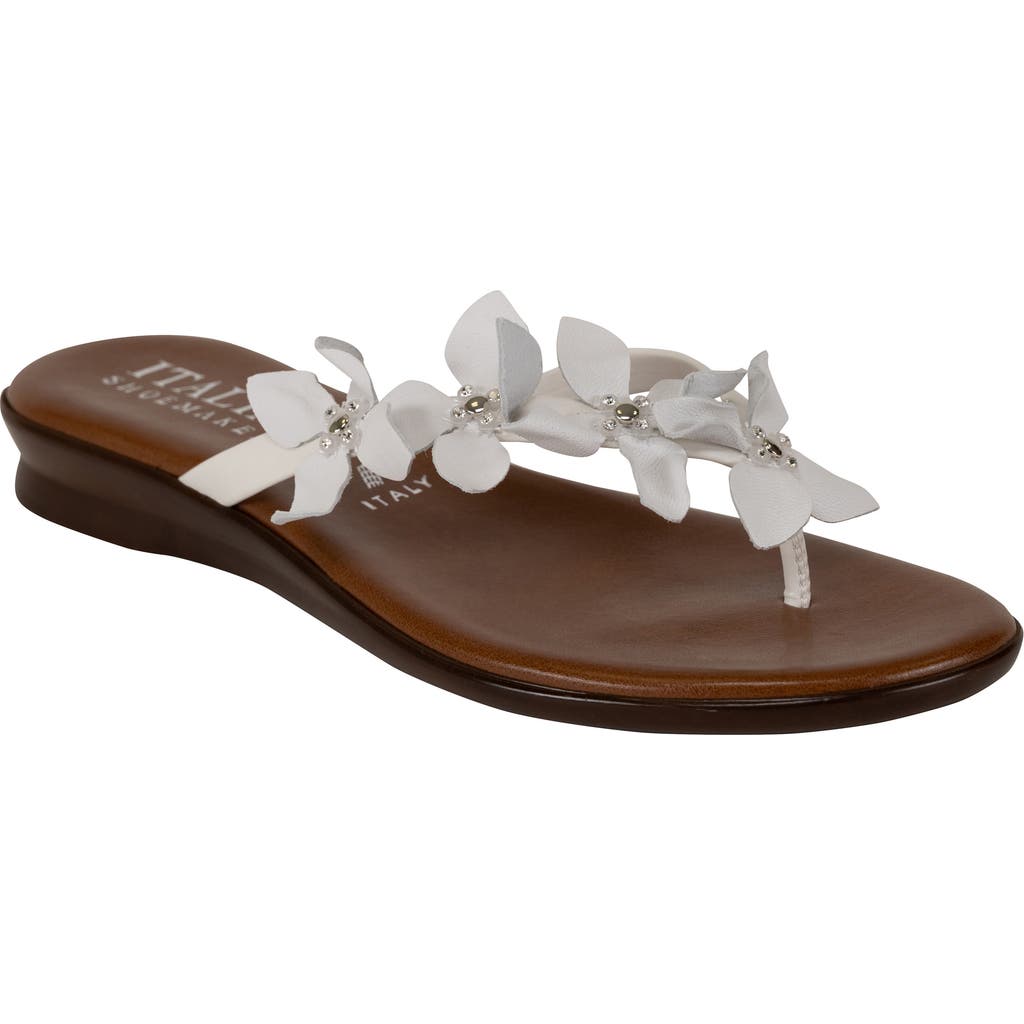 Italian Shoemakers Xolani Floral Flip Flop In White