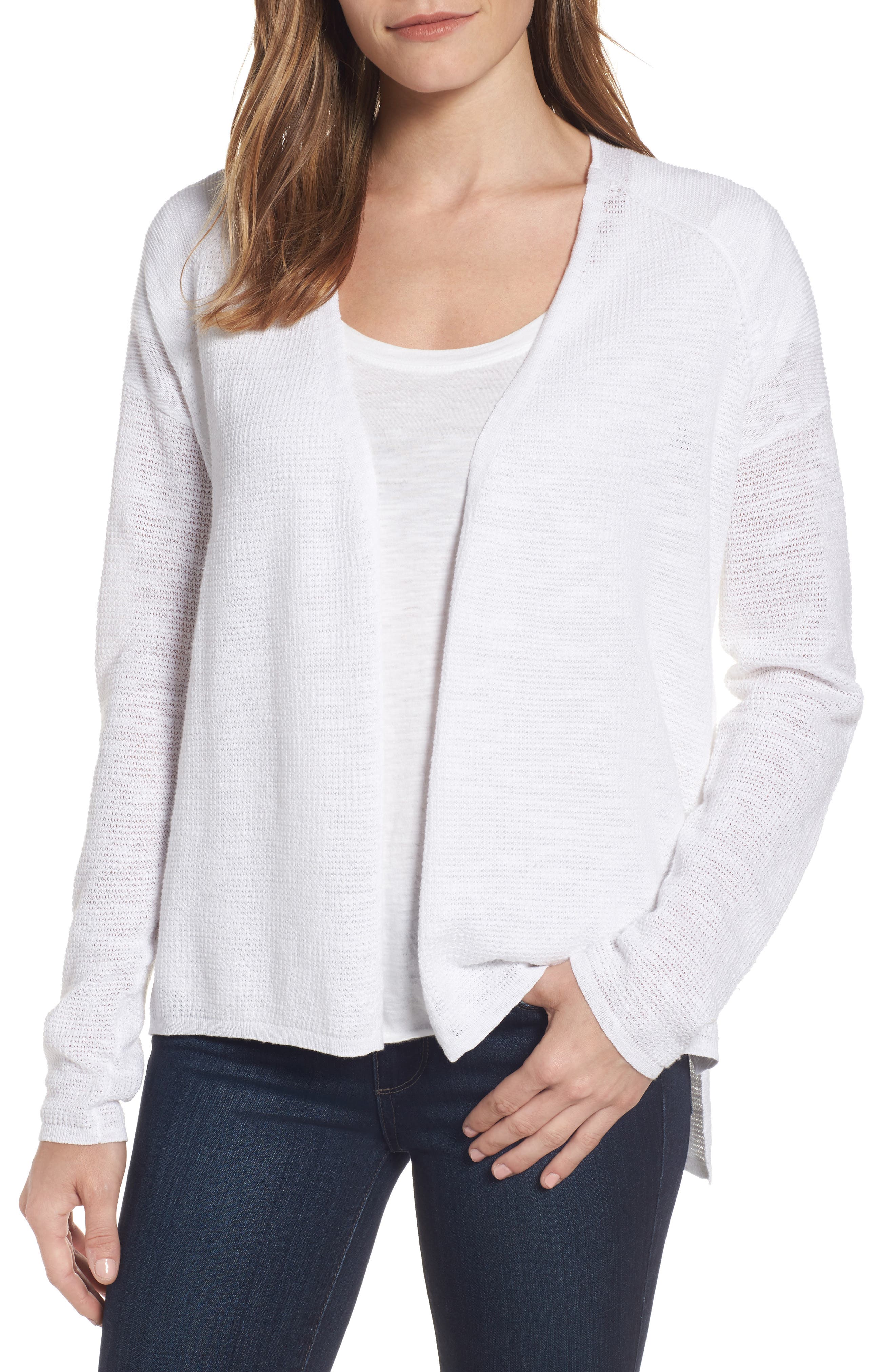 Eileen Fisher VNeck Organic Linen & Cotton Cardigan Nordstrom