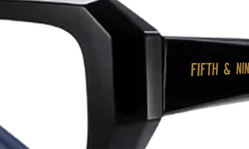 Fifth & Ninth Noa 51mm Rectangular Blue Light Blocking Glasses In Black/clear