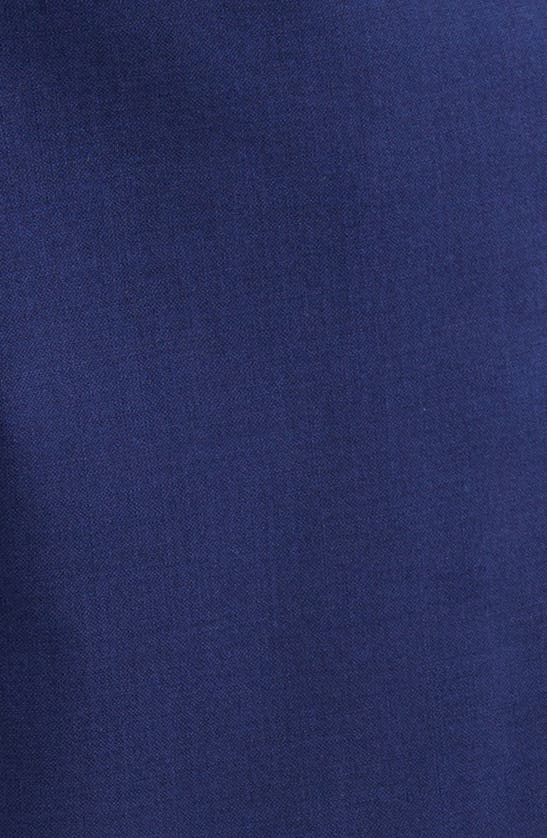 Nordstrom Trim Fit Flat Front Stretch Wool Dress Pants In Navy Peacoat
