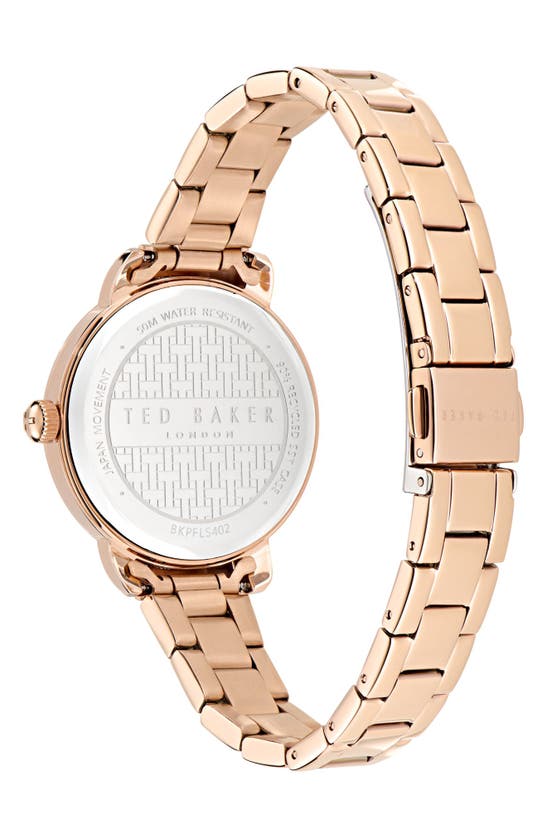 Shop Ted Baker Floral Watch, 14mm In Rose Goldone